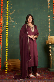 Wine coloured suit set